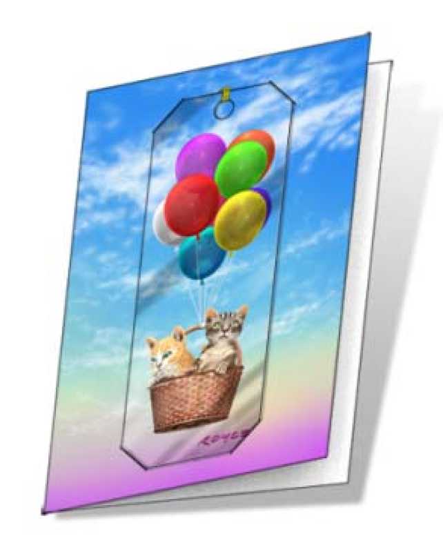 3D Grußkarte Katzen