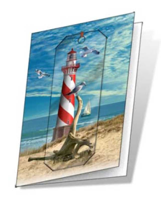 3D Grußkarte Leuchtturm