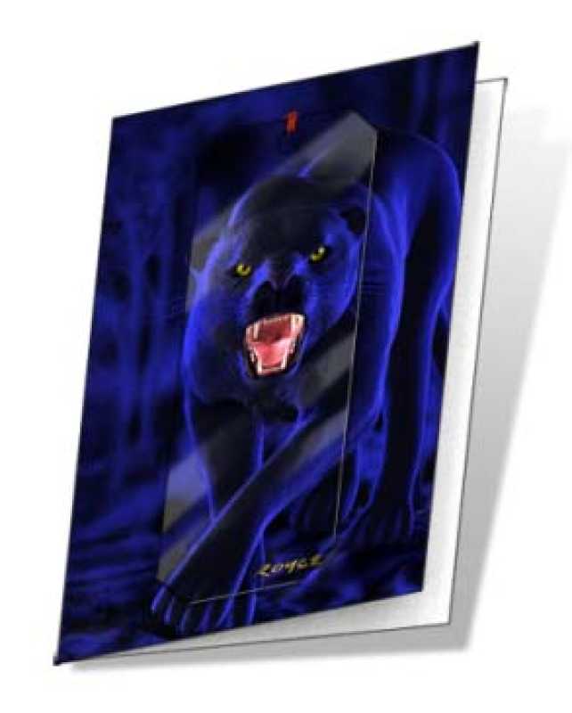 3D Grußkarte Panther