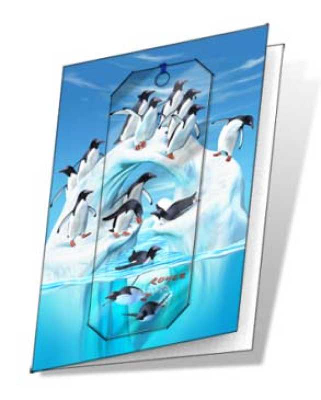 3D Grußkarte Pinguine