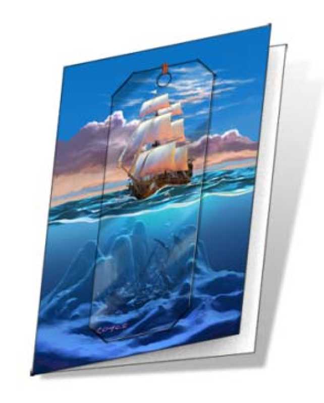 3D Grußkarte Segelschiff