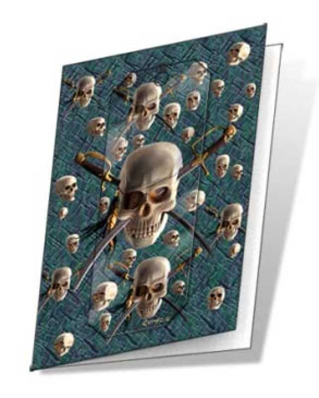 3D Grußkarte Totenkopf