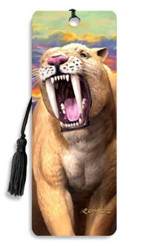 3D Lesezeichen Säbelzahntiger